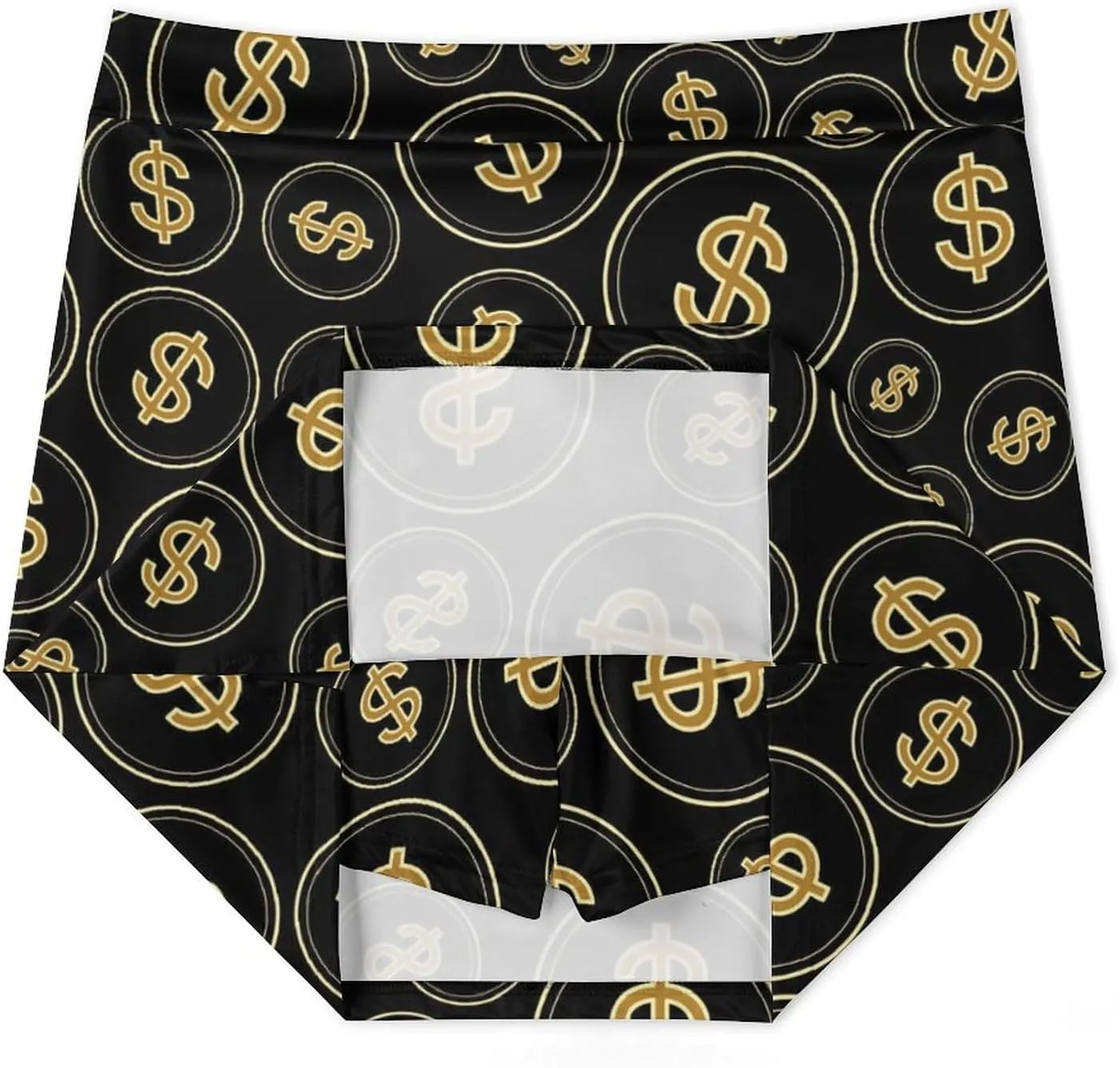 Black Gold Dollars Women's Mini Tennis Skirt with Shorts Underneath Athletic Workout Cute Skorts