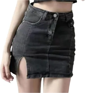 Bloomy Jean Skorts, LookbookStore Jean Skorts for Woman High Waisted Casual Stretchy Denim Skirt Side Split