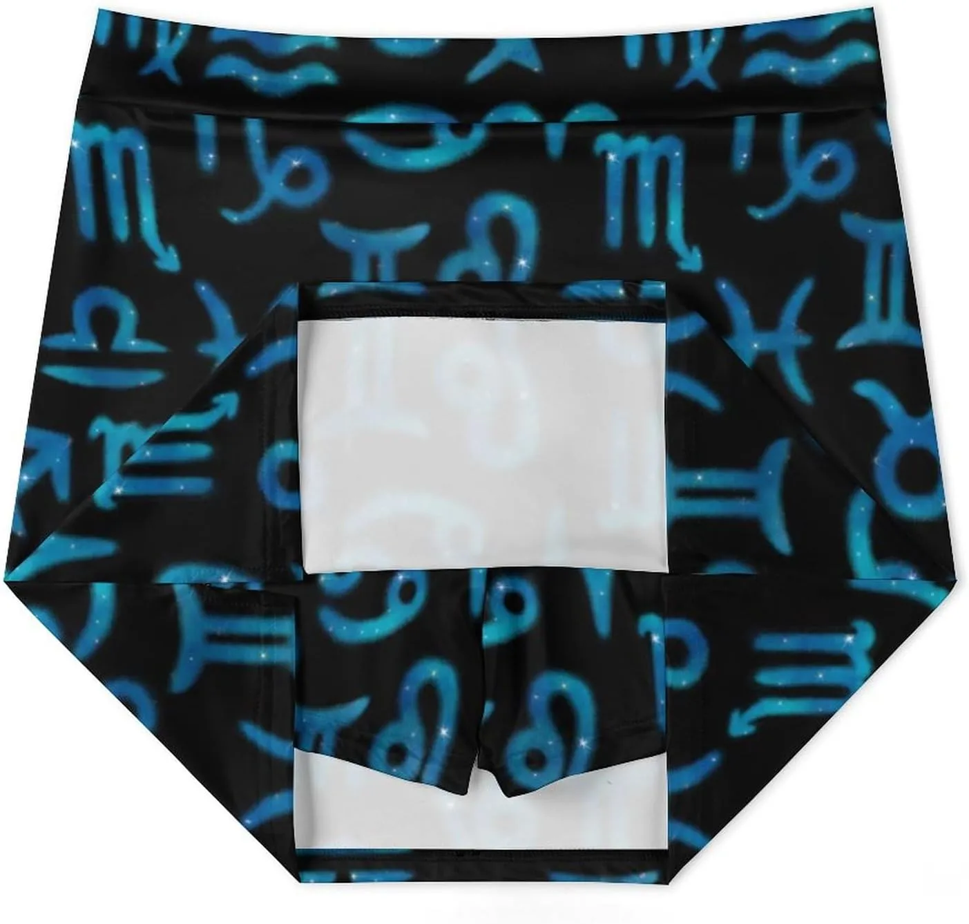 Blue Zodiac Horoskope Signs Women's Mini Tennis Skirt with Shorts Underneath Athletic Workout Cute Skorts