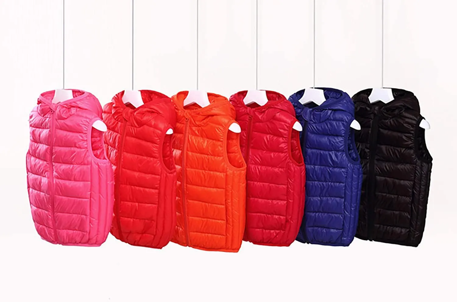 Boys Girls' Light Weight Hooded Down Vest,Kids Puffer Sleeveless Jacket Zipper Pocket