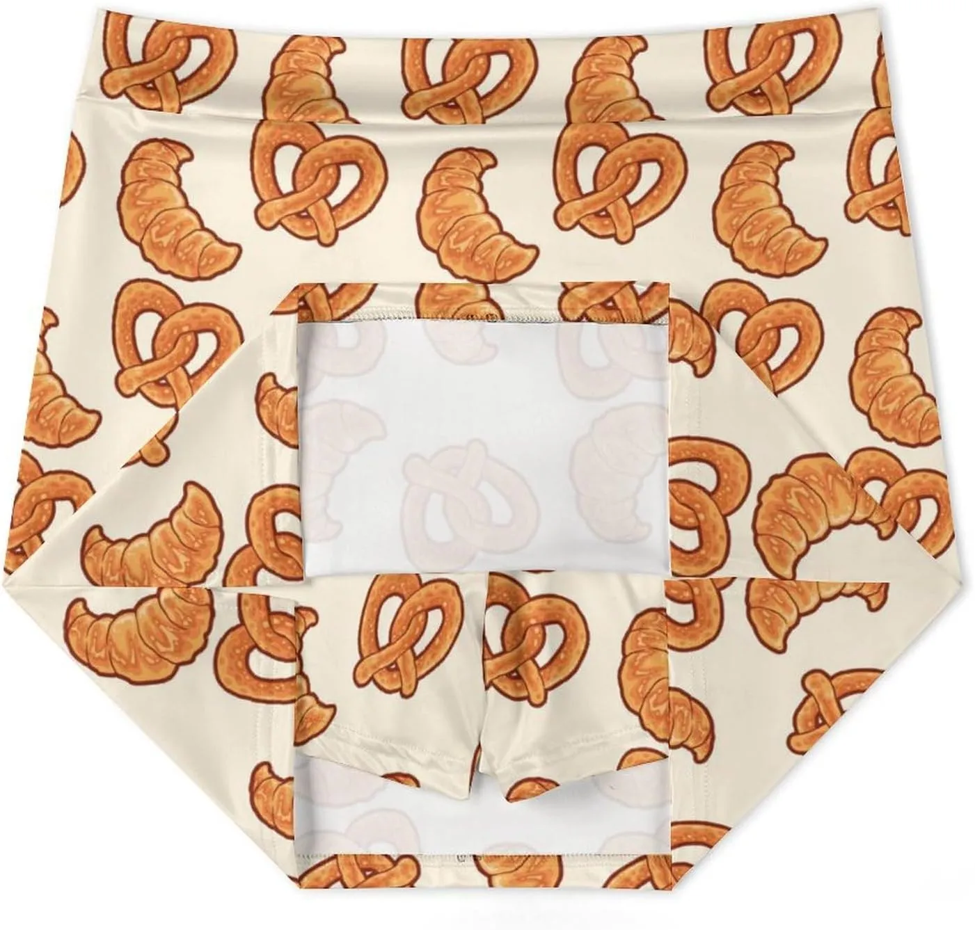 Bread and Bakery Pattern Women's Mini Tennis Skirt with Shorts Underneath Athletic Workout Cute Skorts