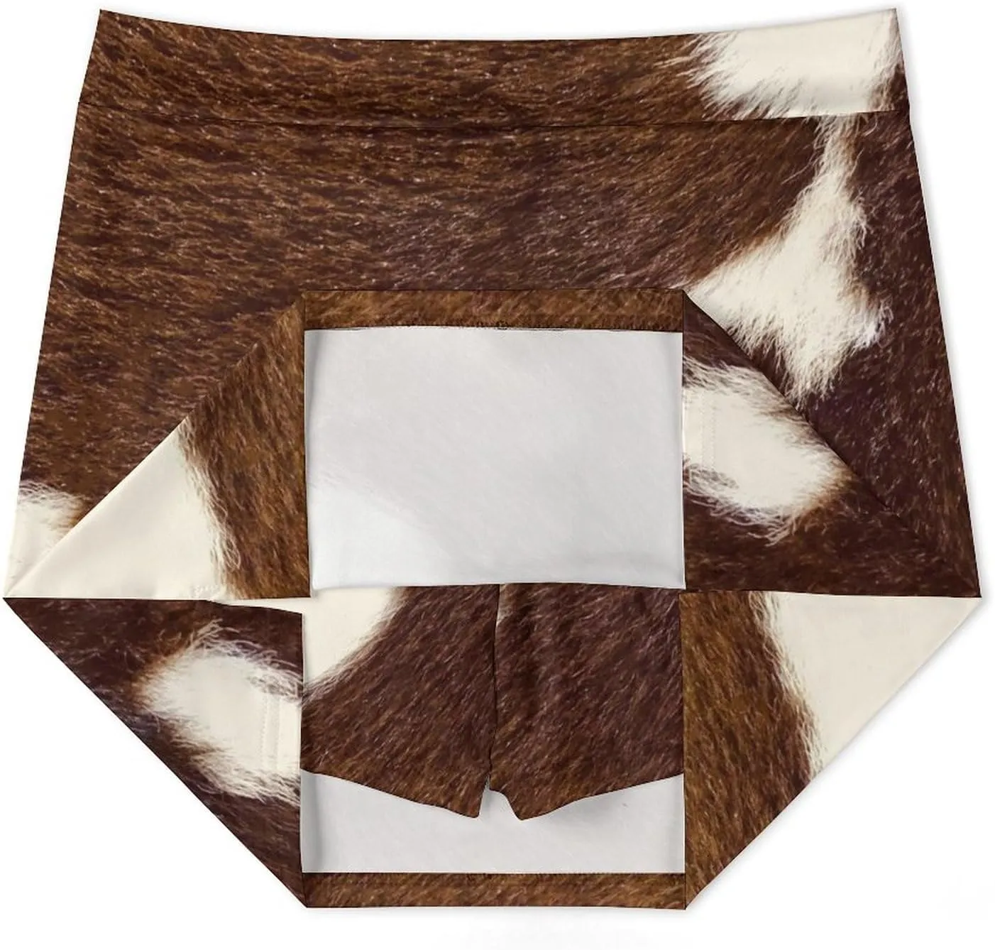 Brown and White Cow Hide Women's Mini Tennis Skirt with Shorts Underneath Athletic Workout Cute Skorts