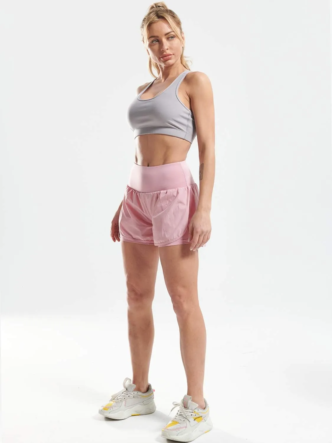 CADMUS 2 in 1 Women's Workout Shorts for Athletic Gym Running Shorts with Phone Pockets