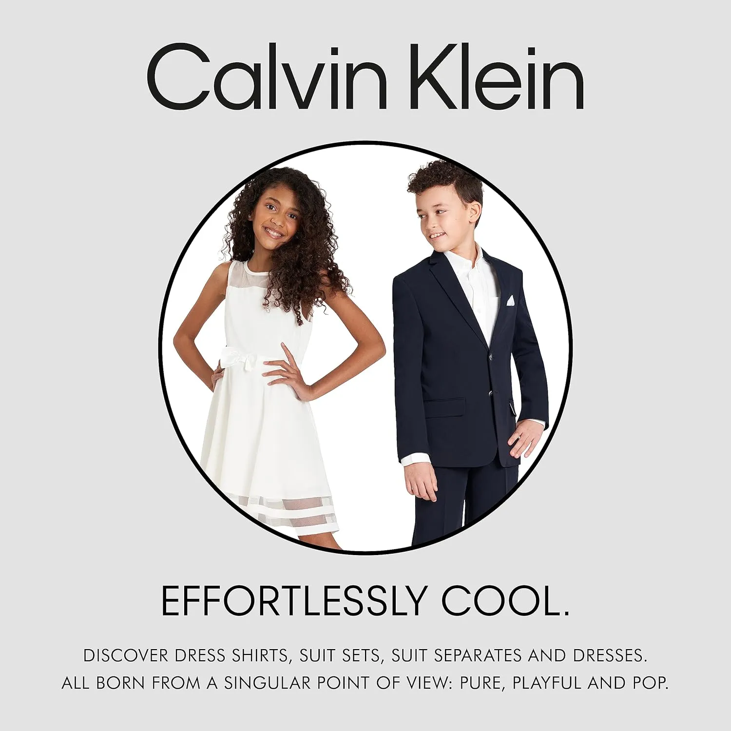 Calvin Klein Boys' 4-Piece Formal Suit Set, Vest, Pants, Collared Dress Shirt, and Tie