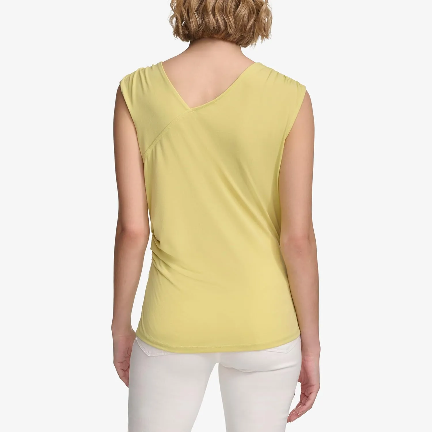 Calvin Klein Women's Pleated Shoulder Sleeveless Top