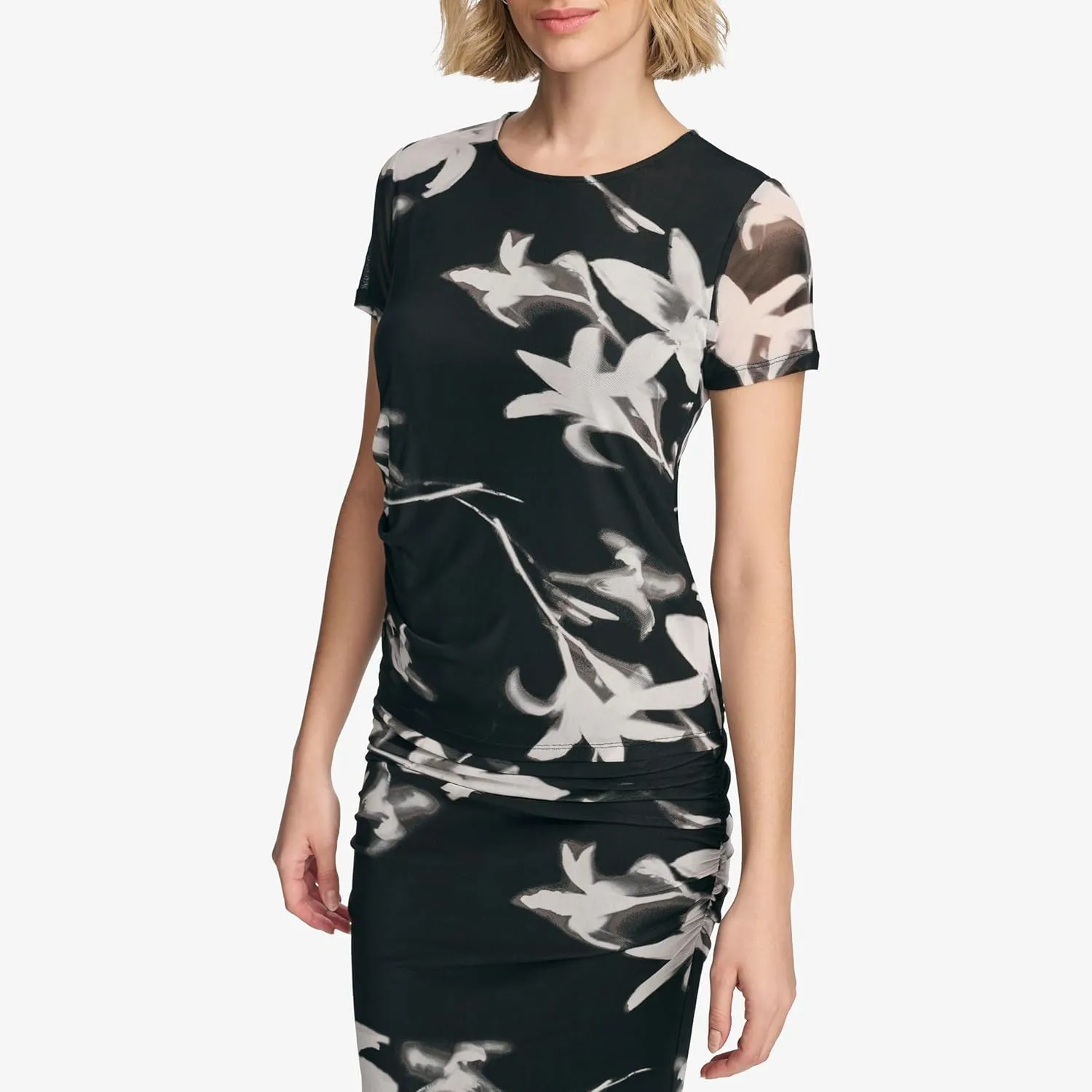 Calvin Klein Women's Printed Short Sleeve Top
