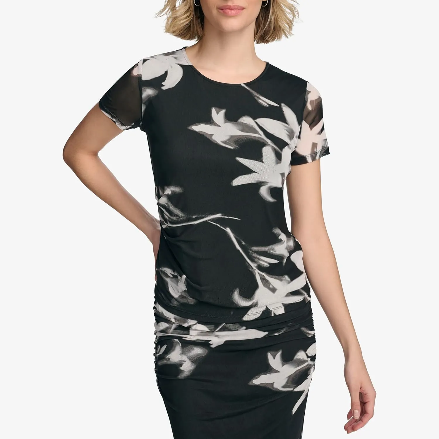 Calvin Klein Women's Printed Short Sleeve Top