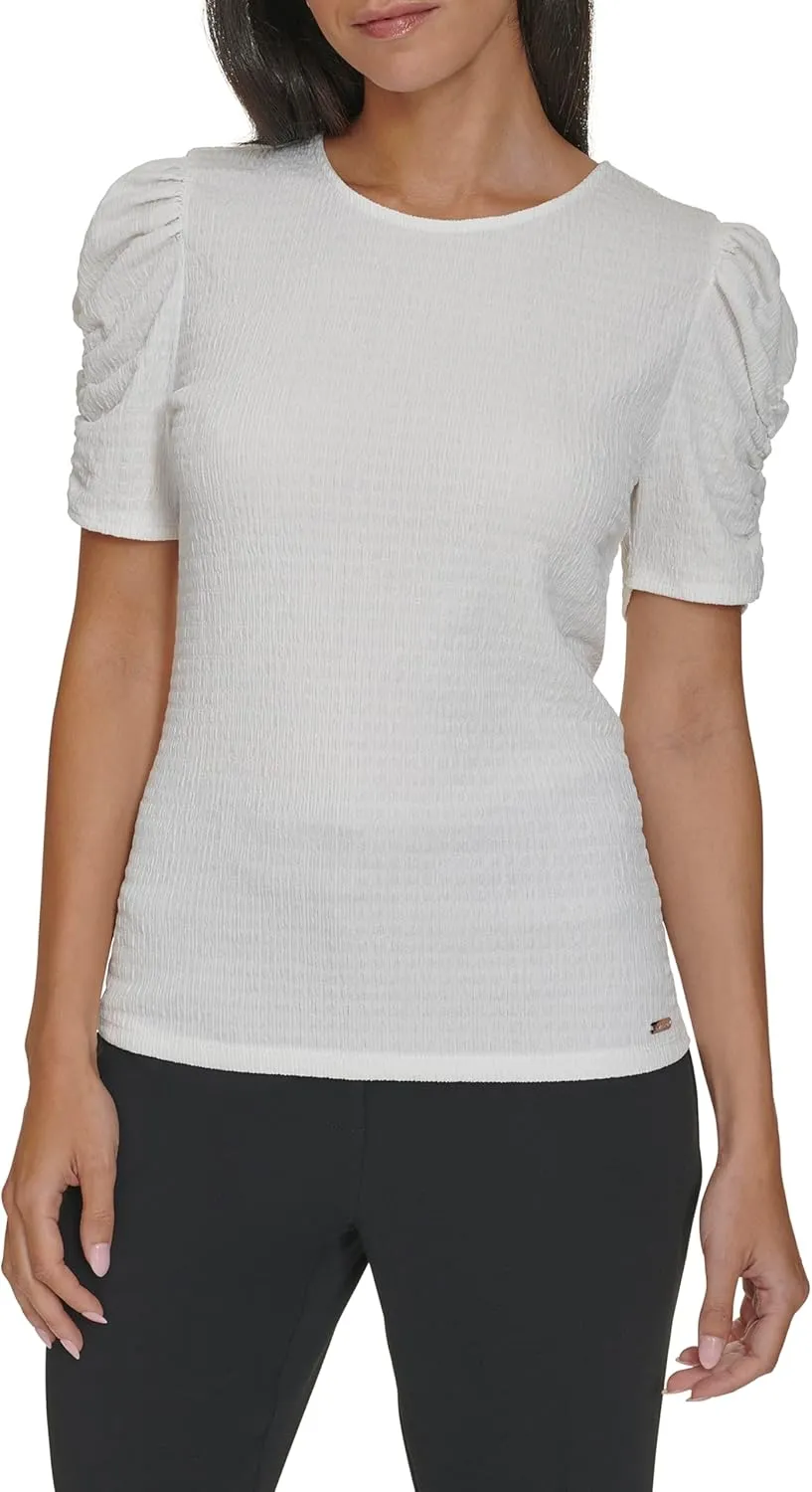 Calvin Klein Women's Textured Short Sleeve Top