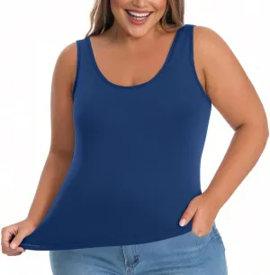 Camisole Tops for Women Built in Bra Plus Size Tank Tops Padded Sleeveless Top Summer 2025 Vacation Tank Top
