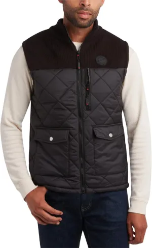 CANADA WEATHER GEAR Men's Vest - Zip Up Sweater Yoke Front and Back Quilted Warm Vest for Men - Men's Outerwear Vests (M-XXL)