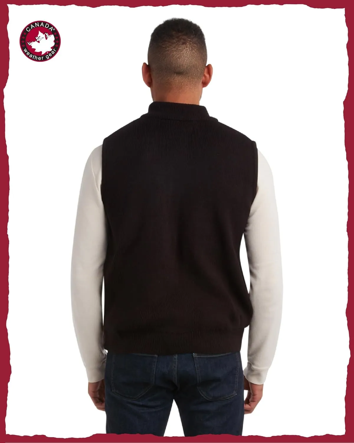 CANADA WEATHER GEAR Men's Vest - Zip Up Sweater Yoke Front and Back Quilted Warm Vest for Men - Men's Outerwear Vests (M-XXL)