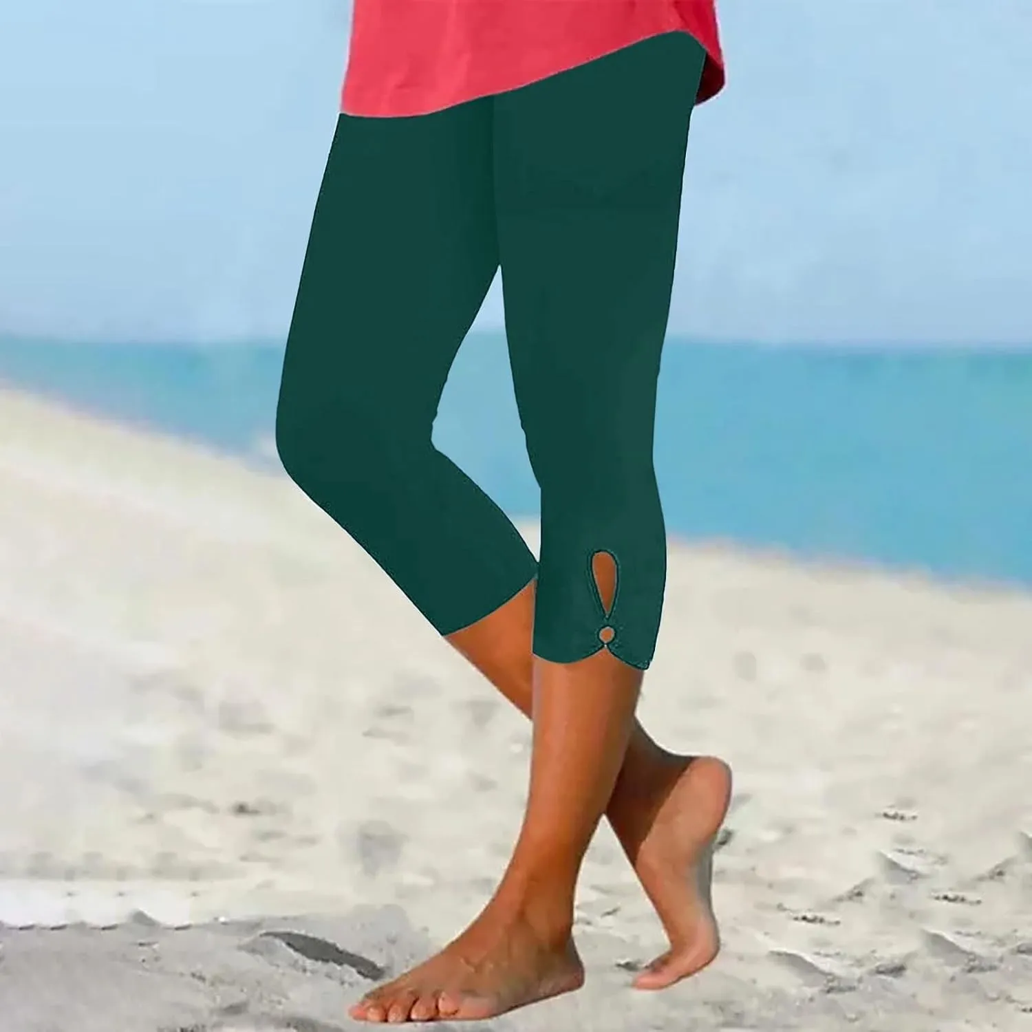 Capri Leggings for Women Dressy Cropped High Waist Yoga Pants Workout Pants Compression Leggings Stretchy Capris