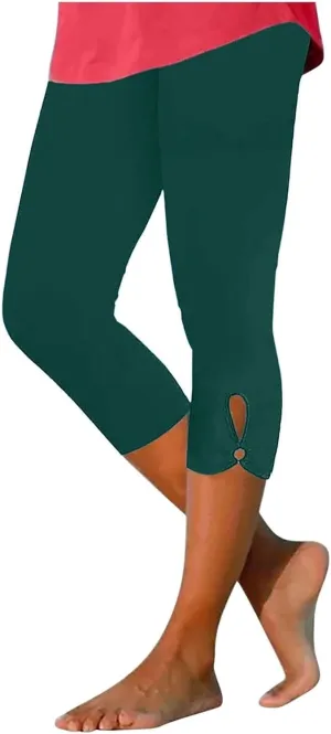 Capri Leggings for Women Dressy Cropped High Waist Yoga Pants Workout Pants Compression Leggings Stretchy Capris