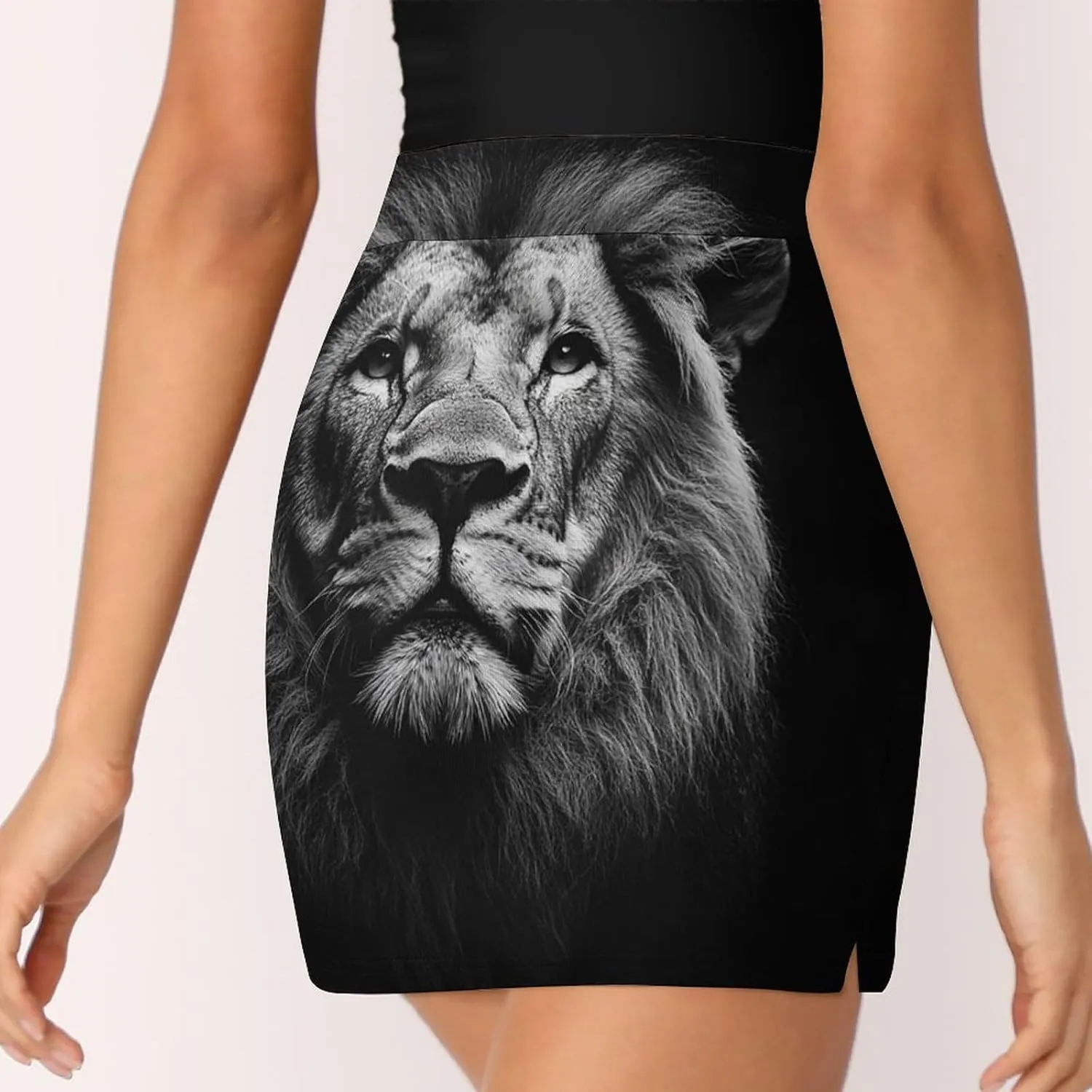 Close Up of A Lion Women's Mini Tennis Skirt with Shorts Underneath Athletic Workout Cute Skorts