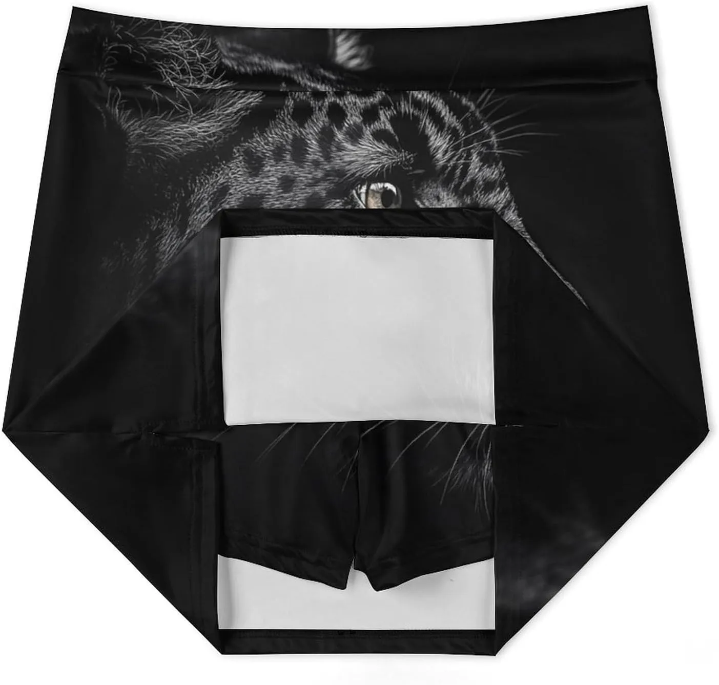 Close-up of Black Leopard Women's Mini Tennis Skirt with Shorts Underneath Athletic Workout Cute Skorts