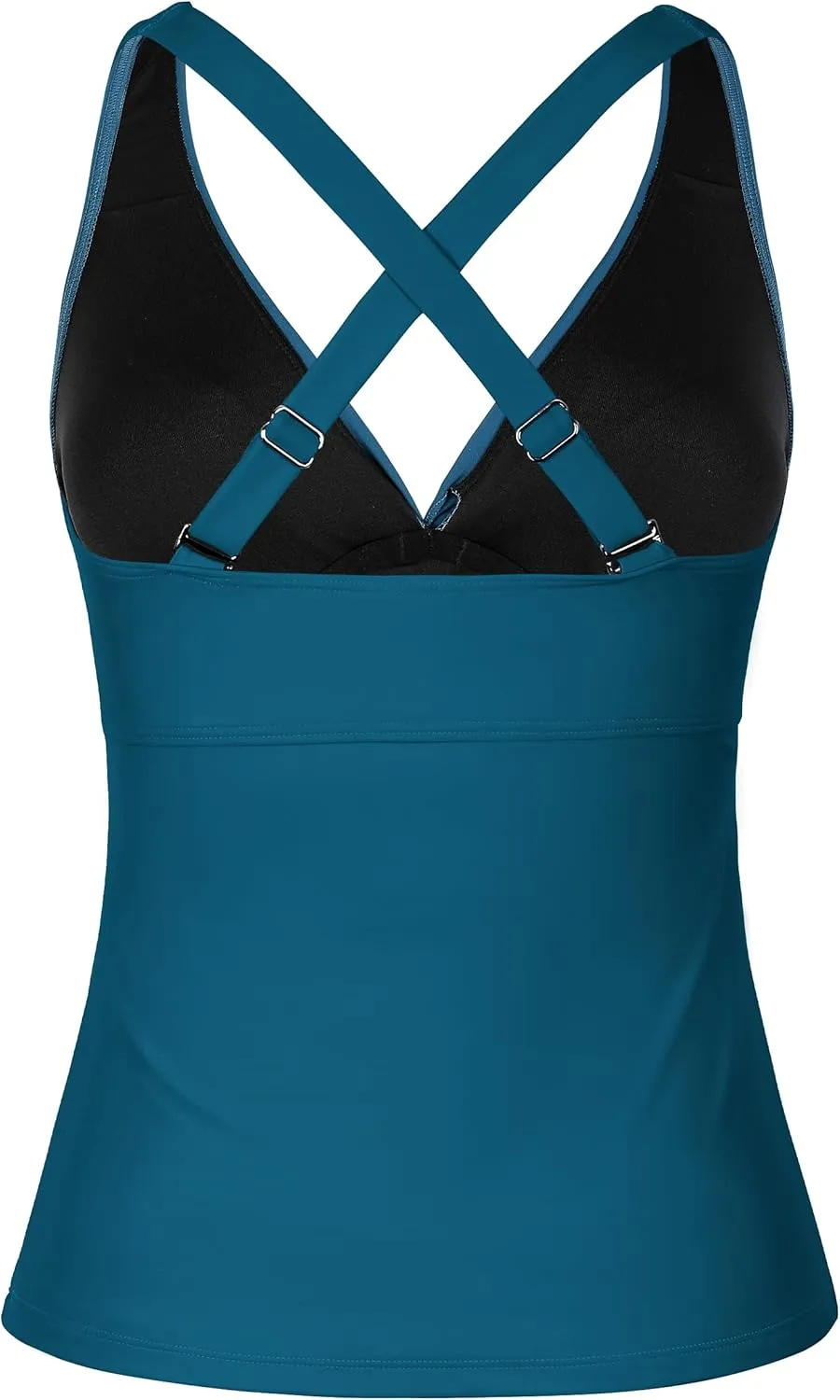 coastal rose Womens Underwire Tankini Top Only Sexy V Neck Swimsuit Top for Big Busted Tummy Control Bathing Suits