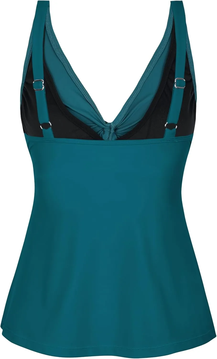 coastal rose Women's Underwire Tankini Top Twist Front V Neck Push Up Swimsuit Top Flowy Bathing Suit Tops Only