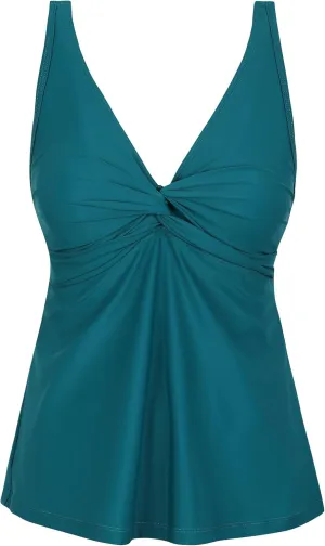 coastal rose Women's Underwire Tankini Top Twist Front V Neck Push Up Swimsuit Top Flowy Bathing Suit Tops Only