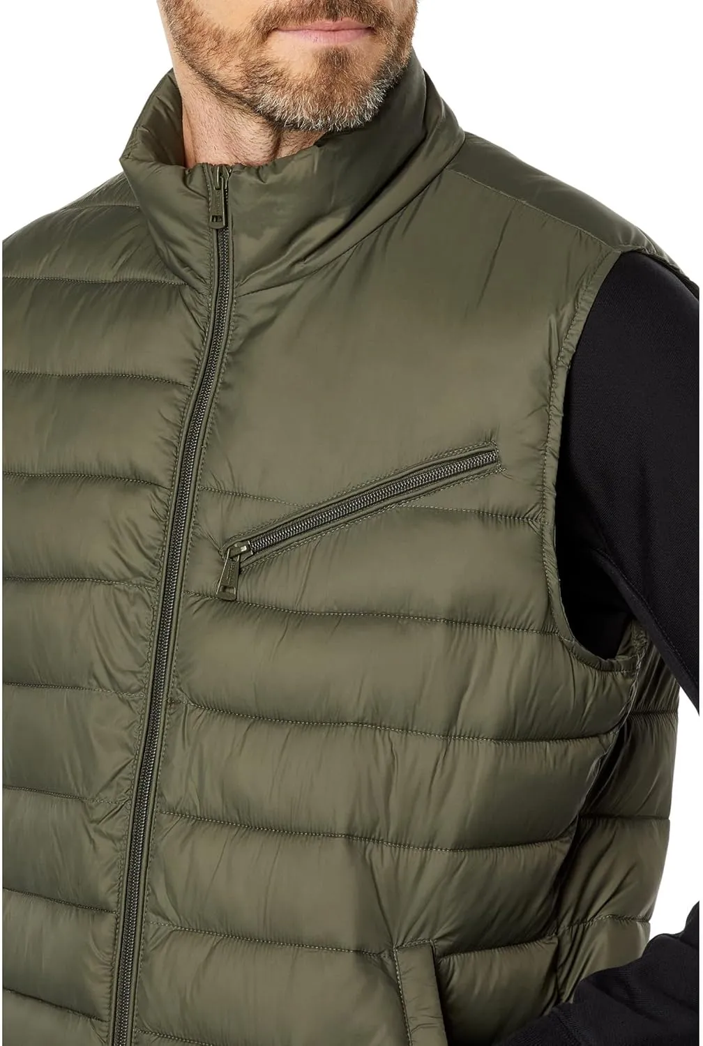 Cole Haan Men's Quilted Puffer Vest with Chest Zip Pocket