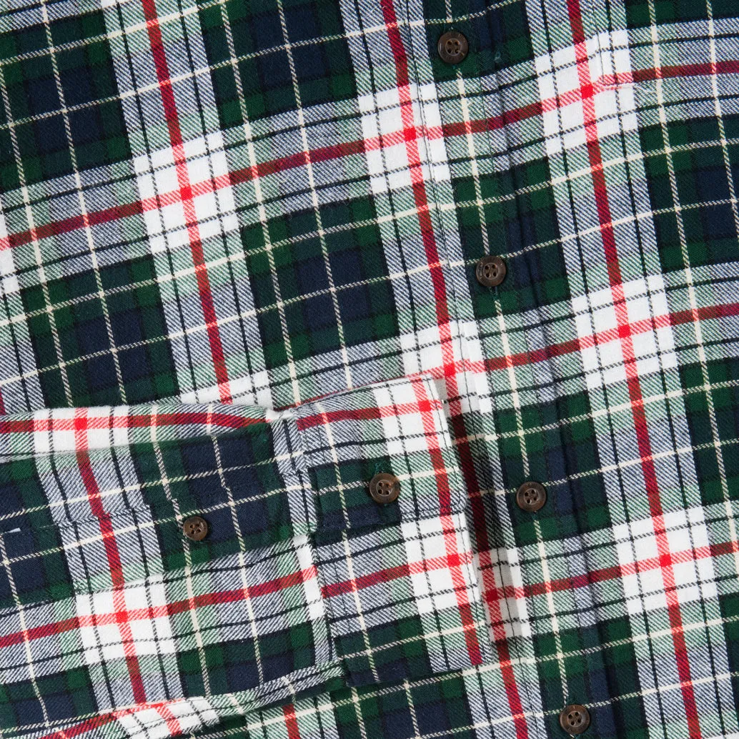 College Days Long Sleeve Plaid Shirt - White Navy
