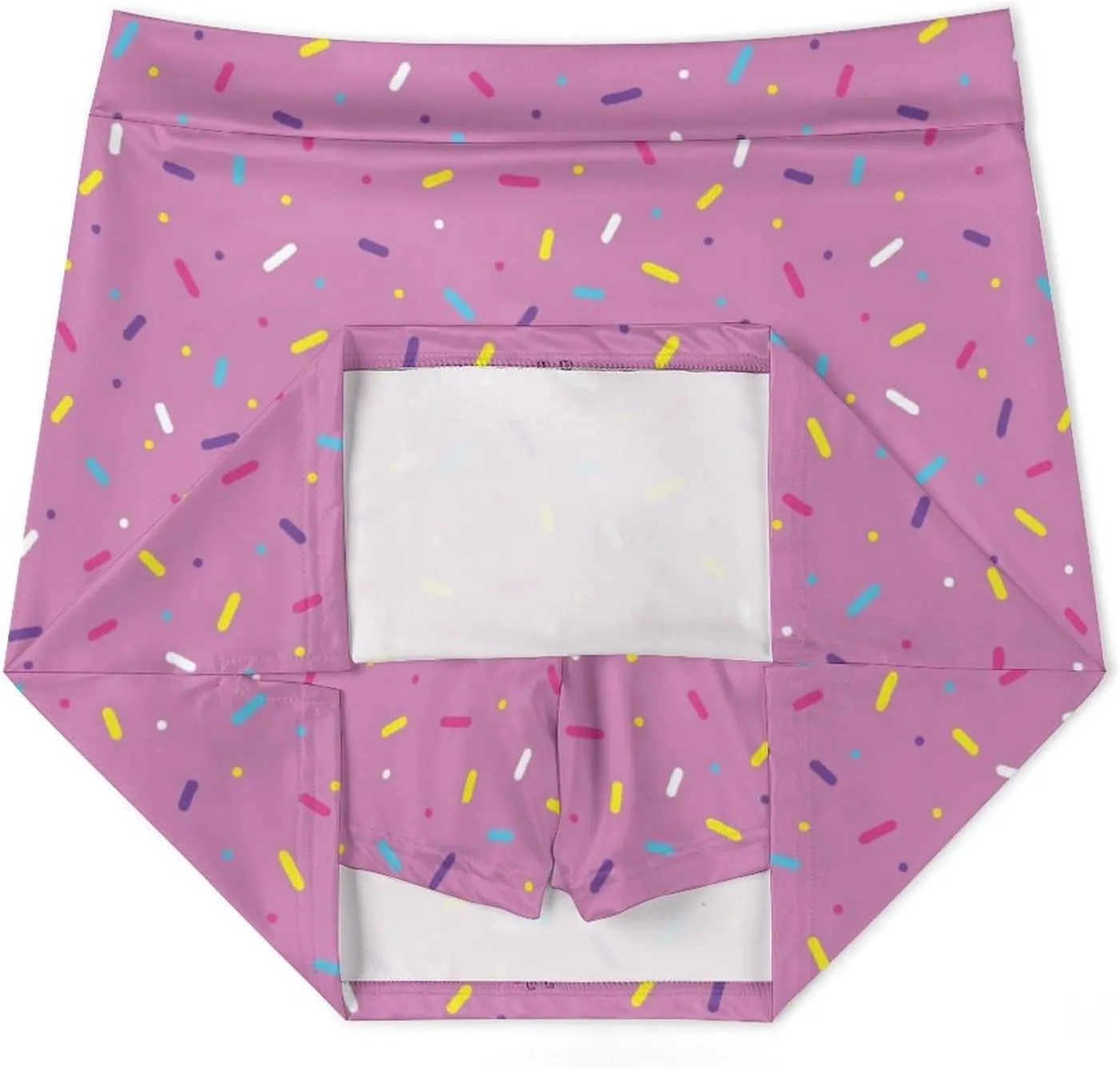 Colorful Donut Glaze with Sprinkles Women's Mini Tennis Skirt with Shorts Underneath Athletic Workout Cute Skorts