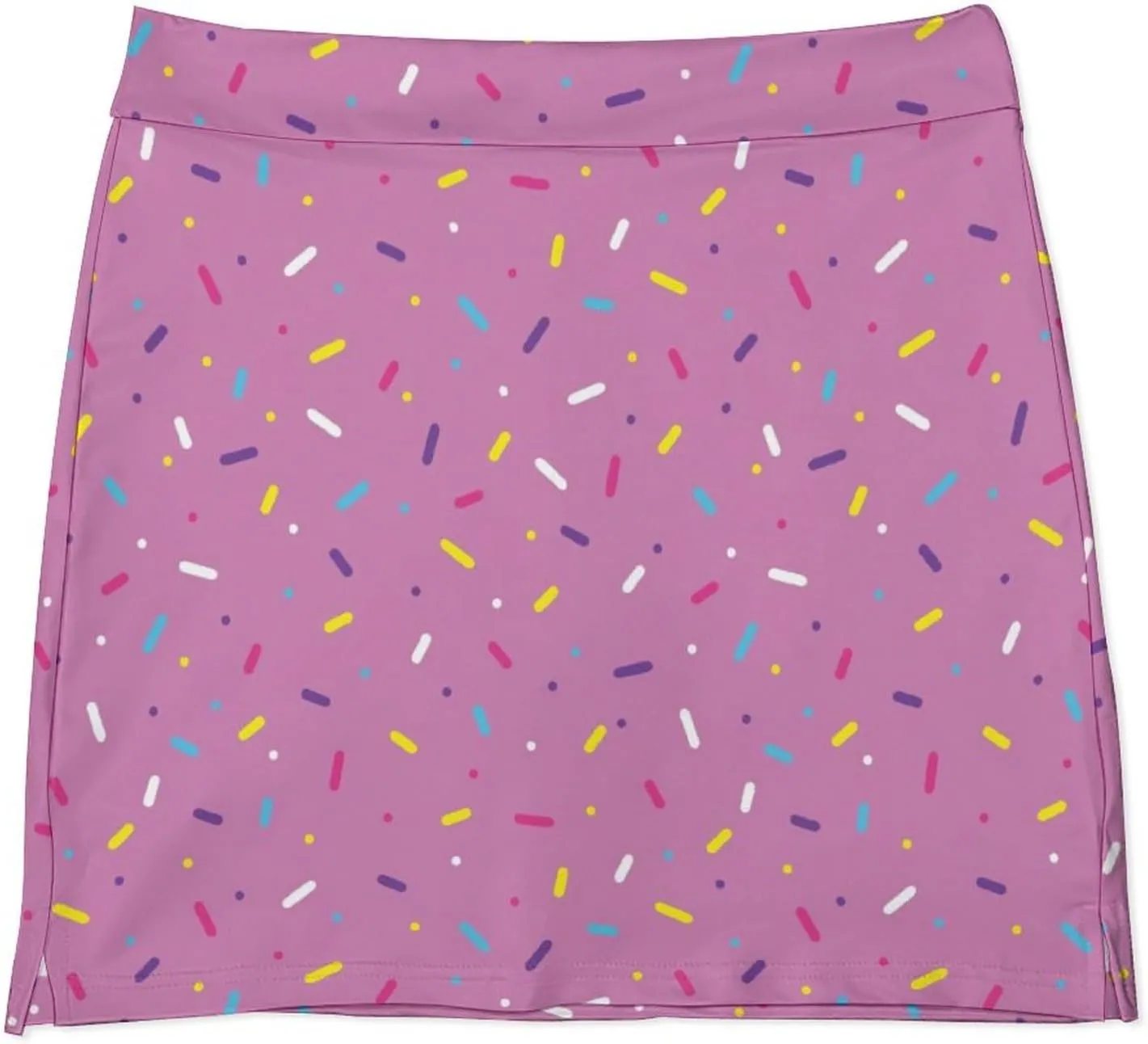 Colorful Donut Glaze with Sprinkles Women's Mini Tennis Skirt with Shorts Underneath Athletic Workout Cute Skorts
