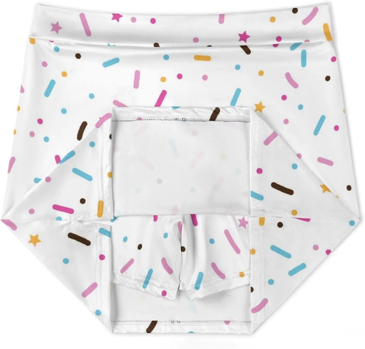 Colorful Sprinkles and Donut Glaze Women's Mini Tennis Skirt with Shorts Underneath Athletic Workout Cute Skorts