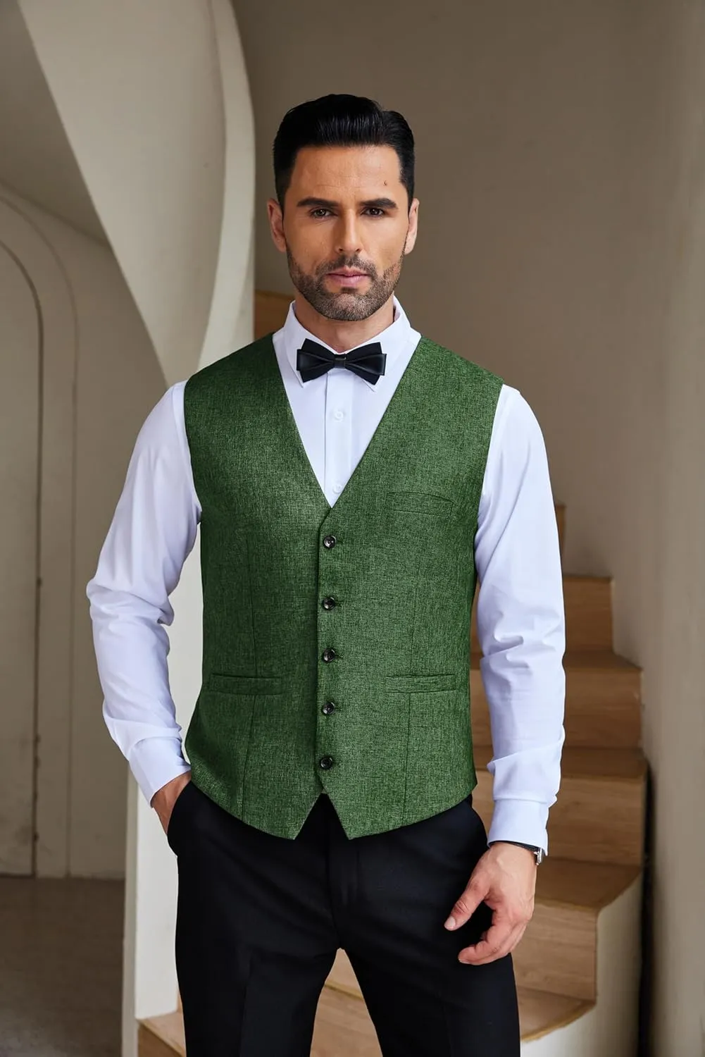 COOFANDY Men Casual Suit Vest Formal Dress Vest Slim Fit Waistcoat Business Wedding