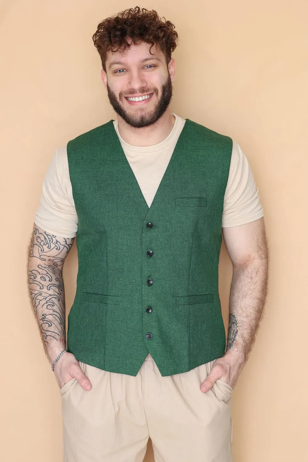 COOFANDY Men Casual Suit Vest Formal Dress Vest Slim Fit Waistcoat Business Wedding
