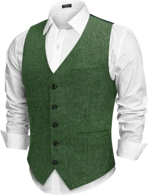 COOFANDY Men Casual Suit Vest Formal Dress Vest Slim Fit Waistcoat Business Wedding