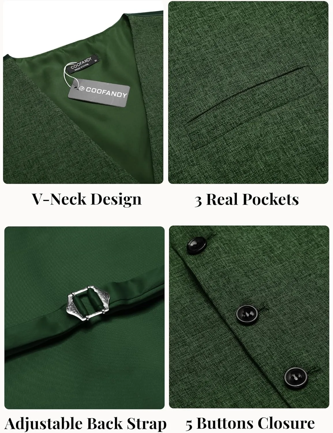 COOFANDY Men Casual Suit Vest Formal Dress Vest Slim Fit Waistcoat Business Wedding