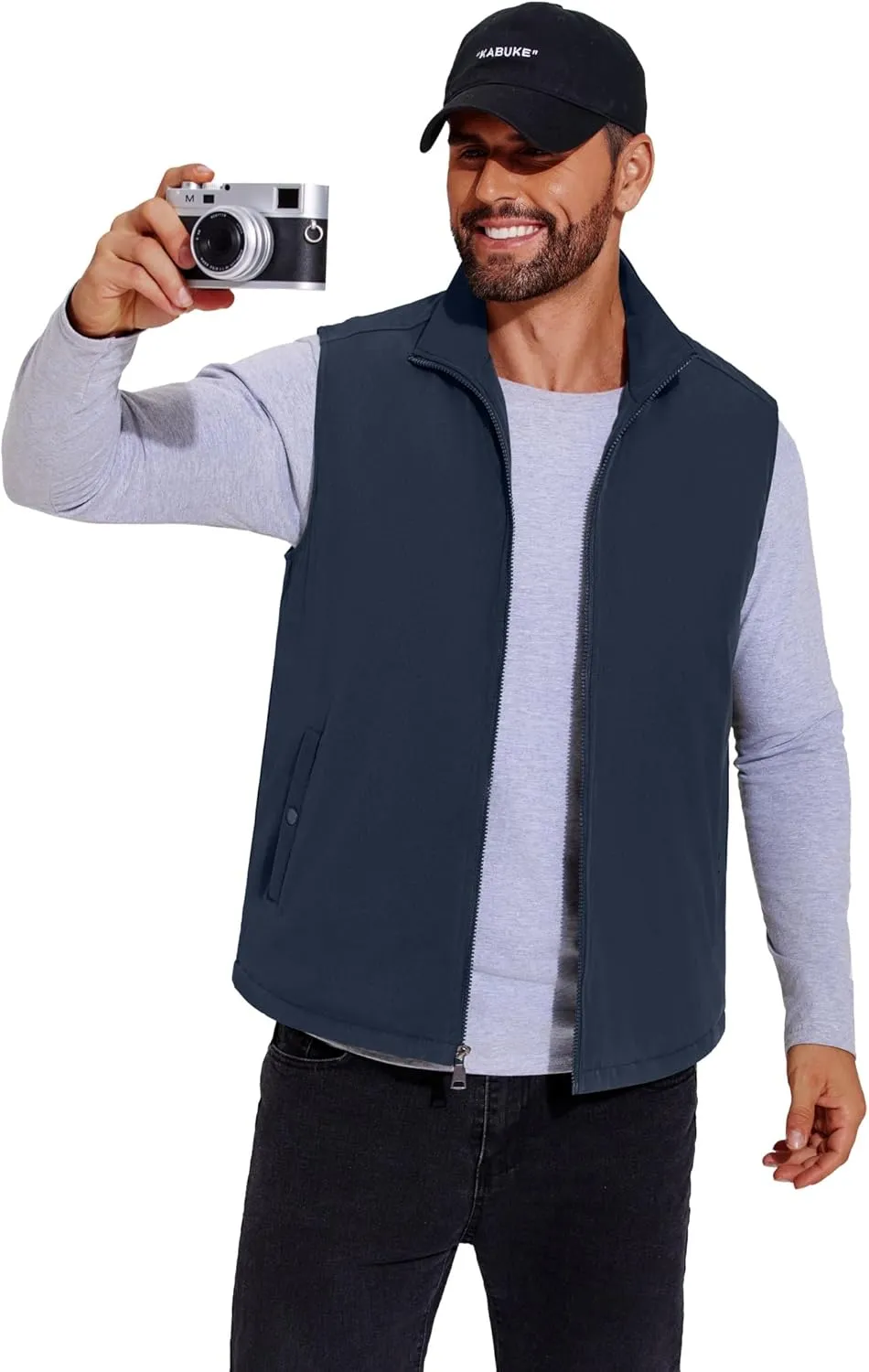 COOFANDY Men's Casual Outerwear Vest Lightweight Full-Zip Sleeveless Jacket Outdoor Hiking Travel Golf Vest with Pockets
