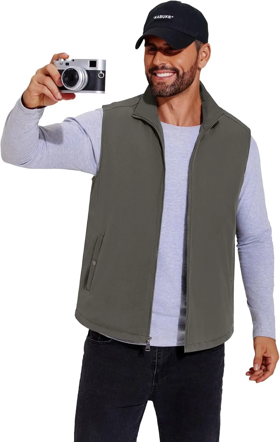COOFANDY Men's Casual Outerwear Vest Lightweight Full-Zip Sleeveless Jacket Outdoor Hiking Travel Golf Vest with Pockets
