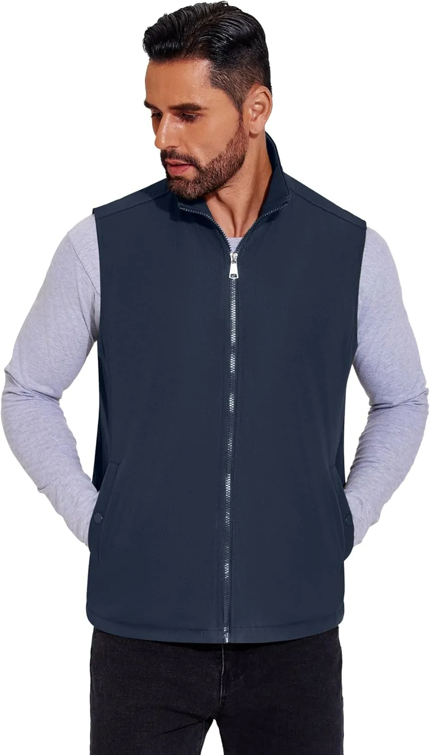 COOFANDY Men's Casual Outerwear Vest Lightweight Full-Zip Sleeveless Jacket Outdoor Hiking Travel Golf Vest with Pockets