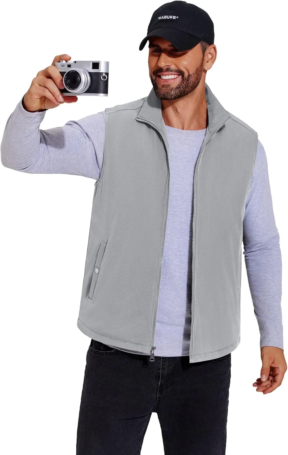 COOFANDY Men's Casual Outerwear Vest Lightweight Full-Zip Sleeveless Jacket Outdoor Hiking Travel Golf Vest with Pockets