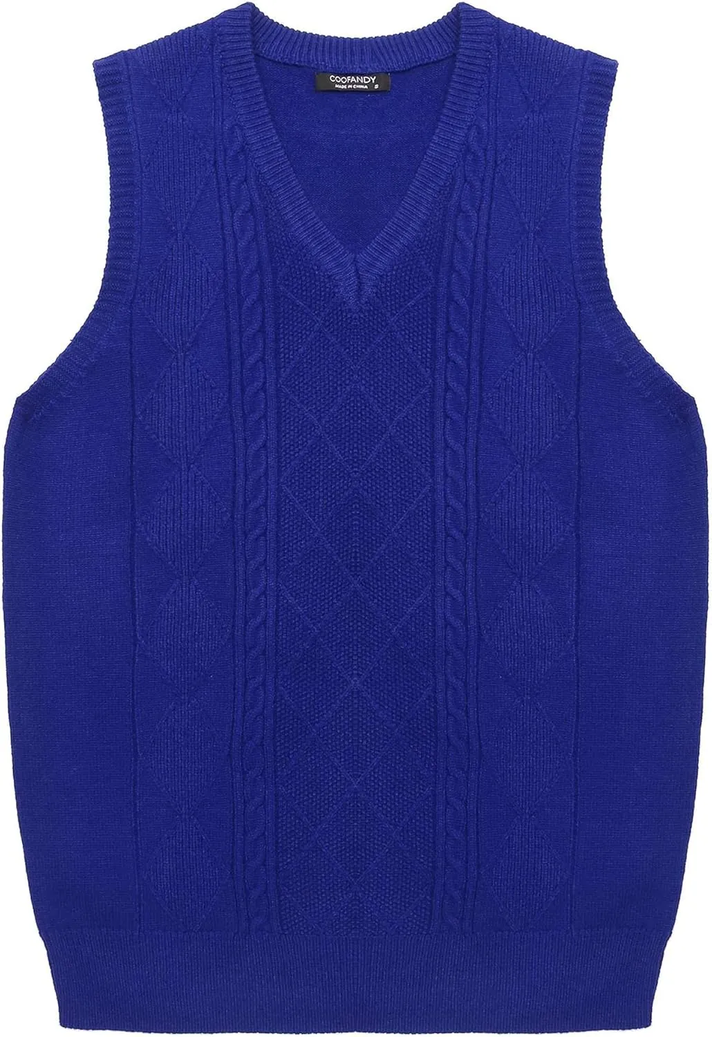 COOFANDY Men's Sweater Vest V Neck Pullover Sweater Sleeveless Knit Casual Slim Fit Vest