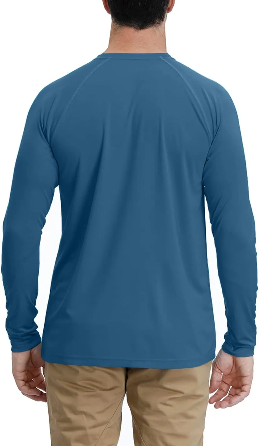 Corna Men's Long Sleeve Crew Neck T-Shirt Moisture Wicking Performance Athletic Shirts Quick Dry UPF 50 
