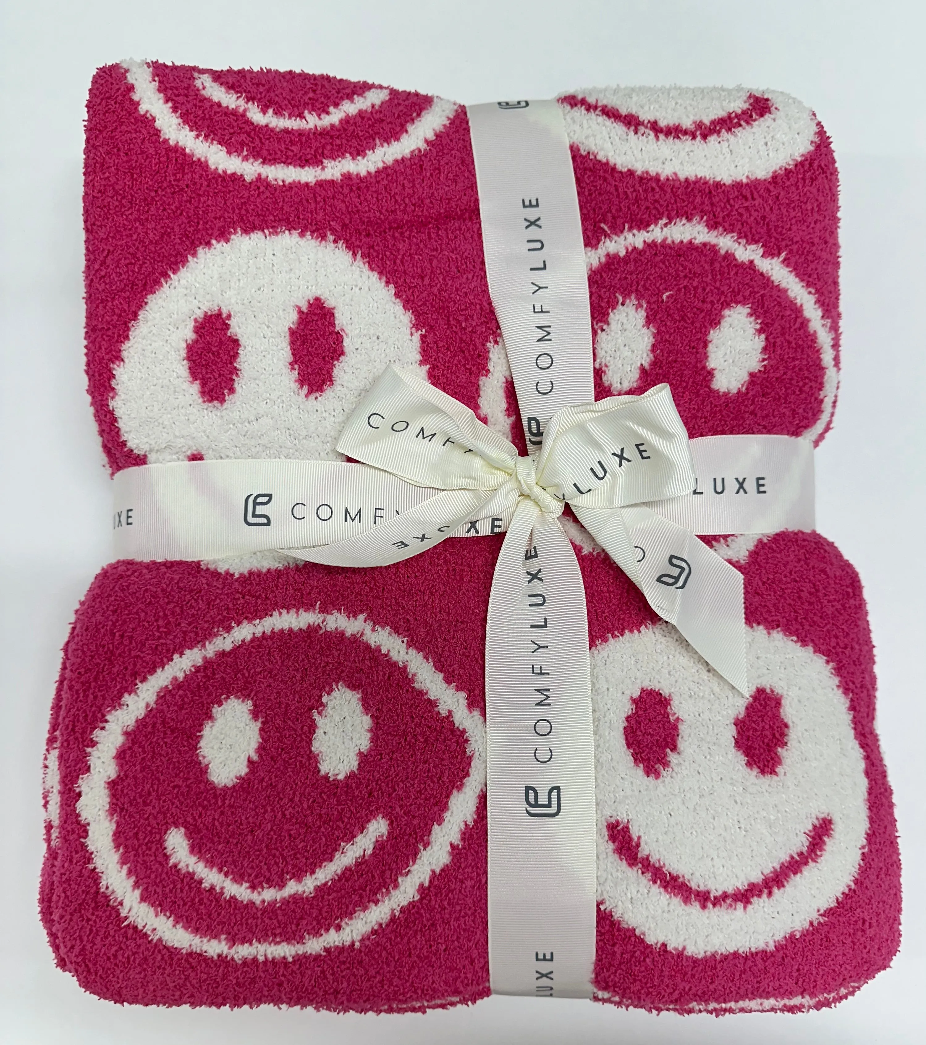 Cozy Soft Sherpa Blanket- Smiley Face