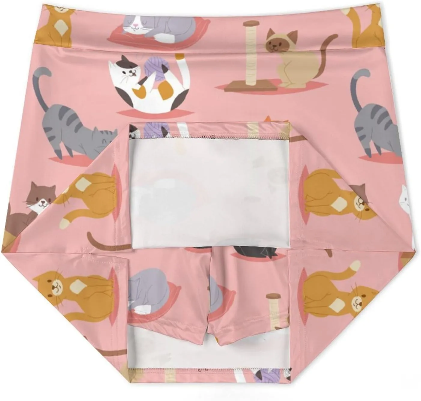 Cute Cats Pattern Women's Mini Tennis Skirt with Shorts Underneath Athletic Workout Cute Skorts