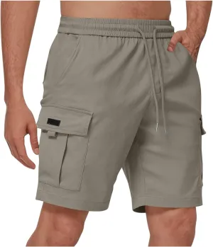 Dgoopd Cargo Shorts for Men Stretch Waist Casual Loose Drawstring Quick Dry Hiking Tactical Outdoor Work Shorts Summer 2025