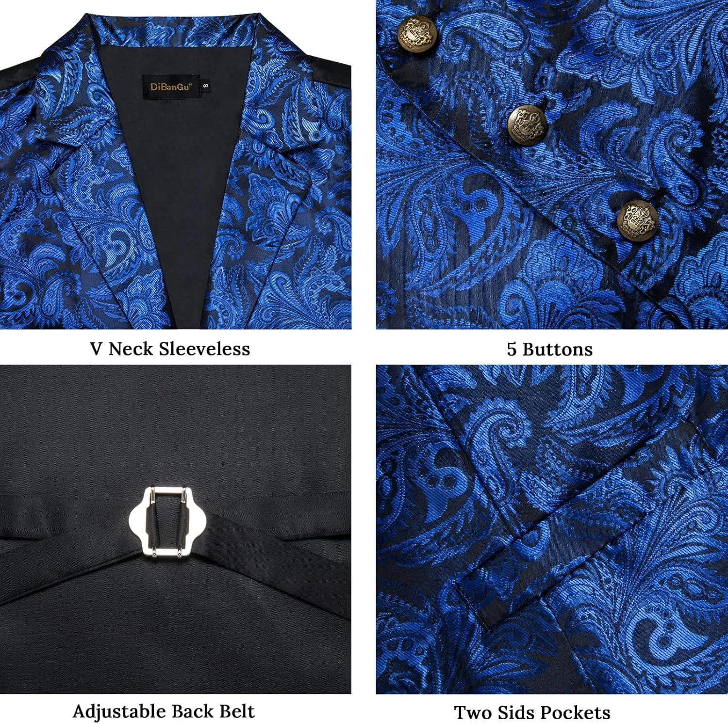 DiBanGu Men's Formal Suit Waistcoat - Business & Casual Dress Vests