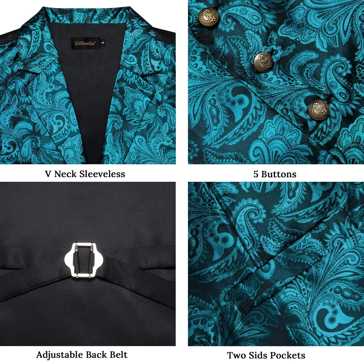 DiBanGu Men's Formal Suit Waistcoat - Business & Casual Dress Vests