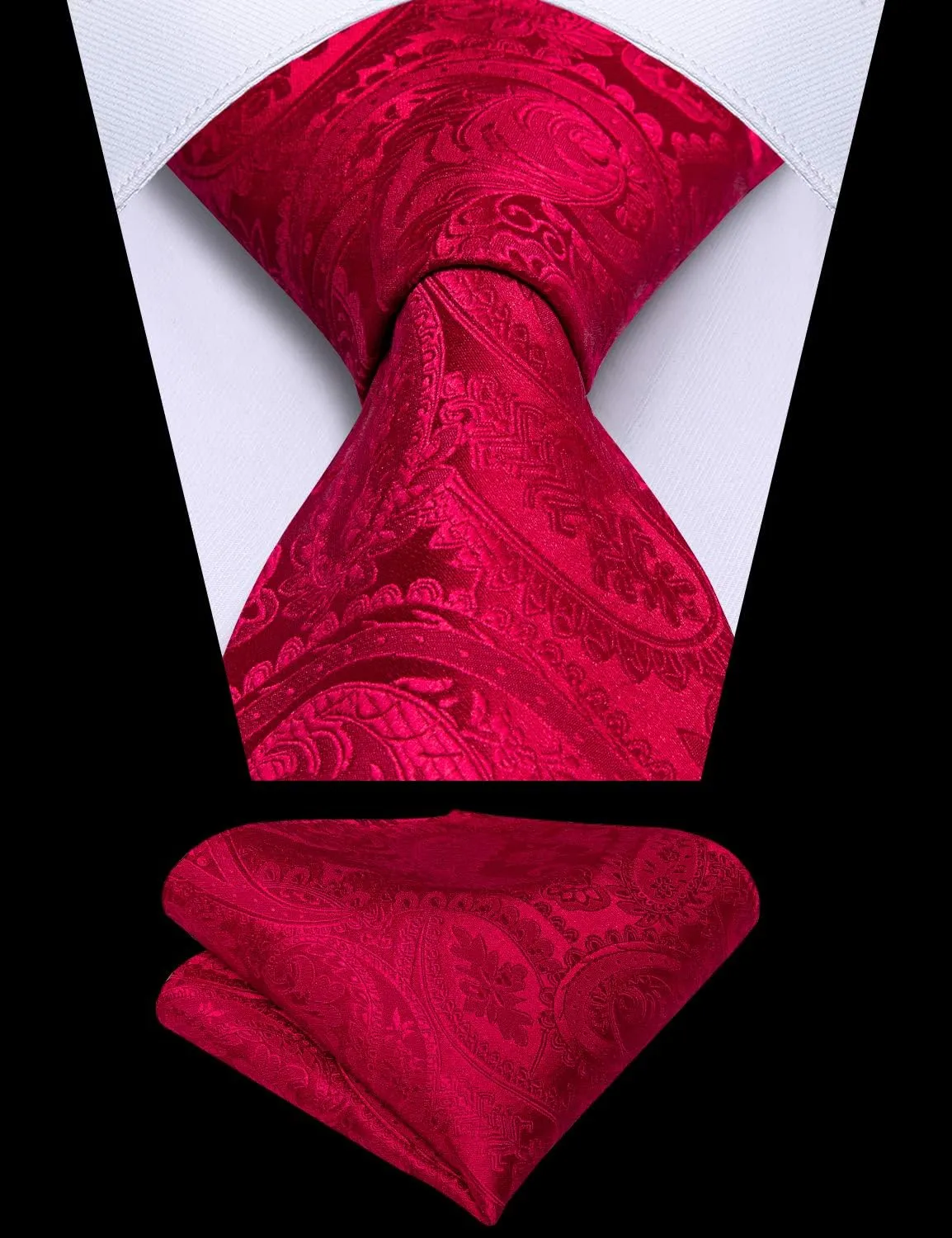 DiBanGu Mens Paisley Suit Waistcoat Silk Dress Vest and Necktie Pocket Square Cufflinks for Wedding Party