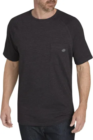 Dickies mens Short Sleeve Performance Cooling Tee Shirt, Black Heather, Large US