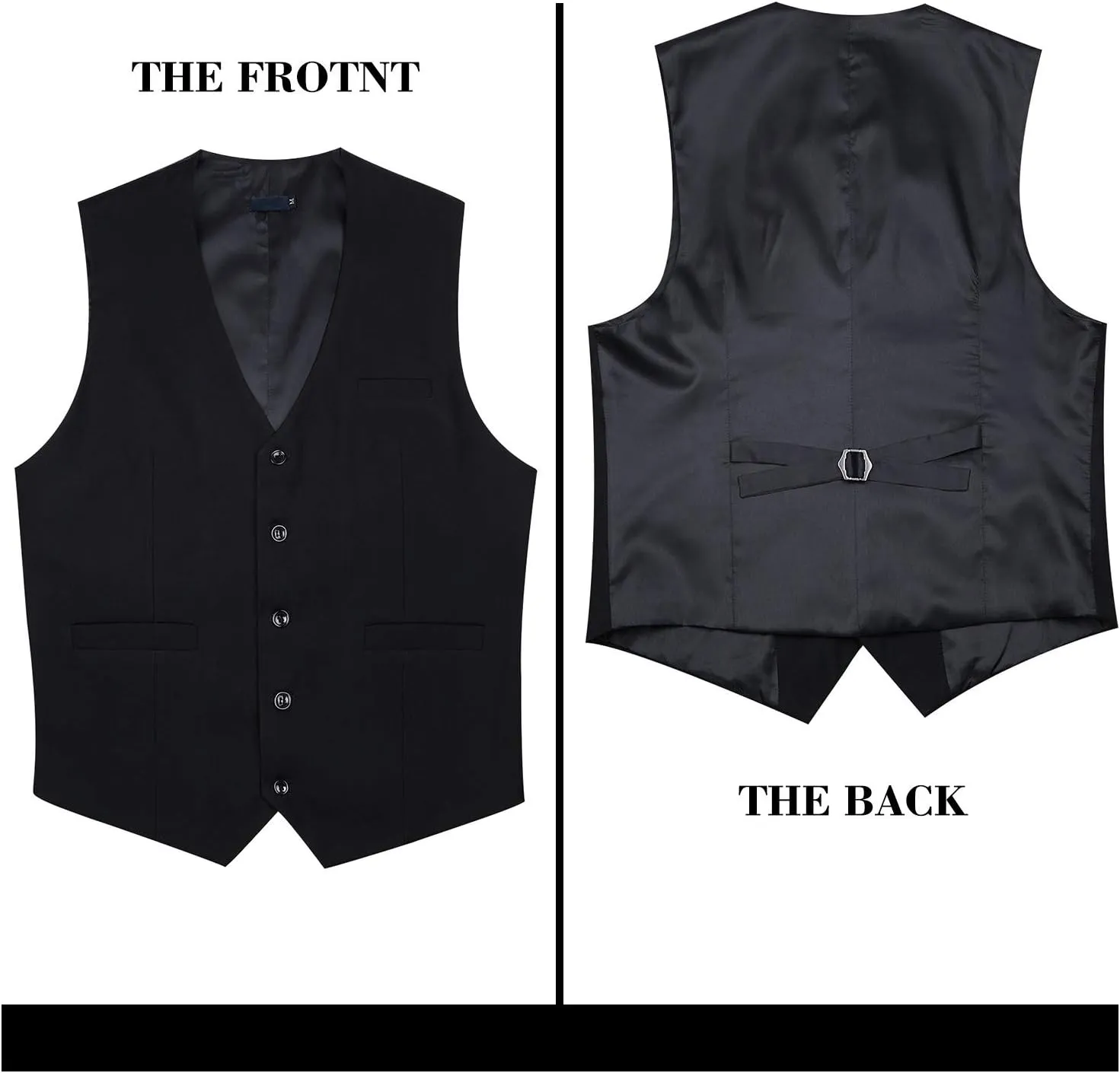 Enlision Men's Suit Vest Business Formal Dress Waistcoat Solid Color Vest for Suit or Tuxedo
