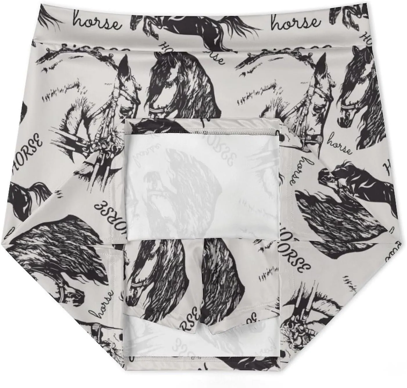 Equestrian Sport with Horses Women's Mini Tennis Skirt with Shorts Underneath Athletic Workout Cute Skorts