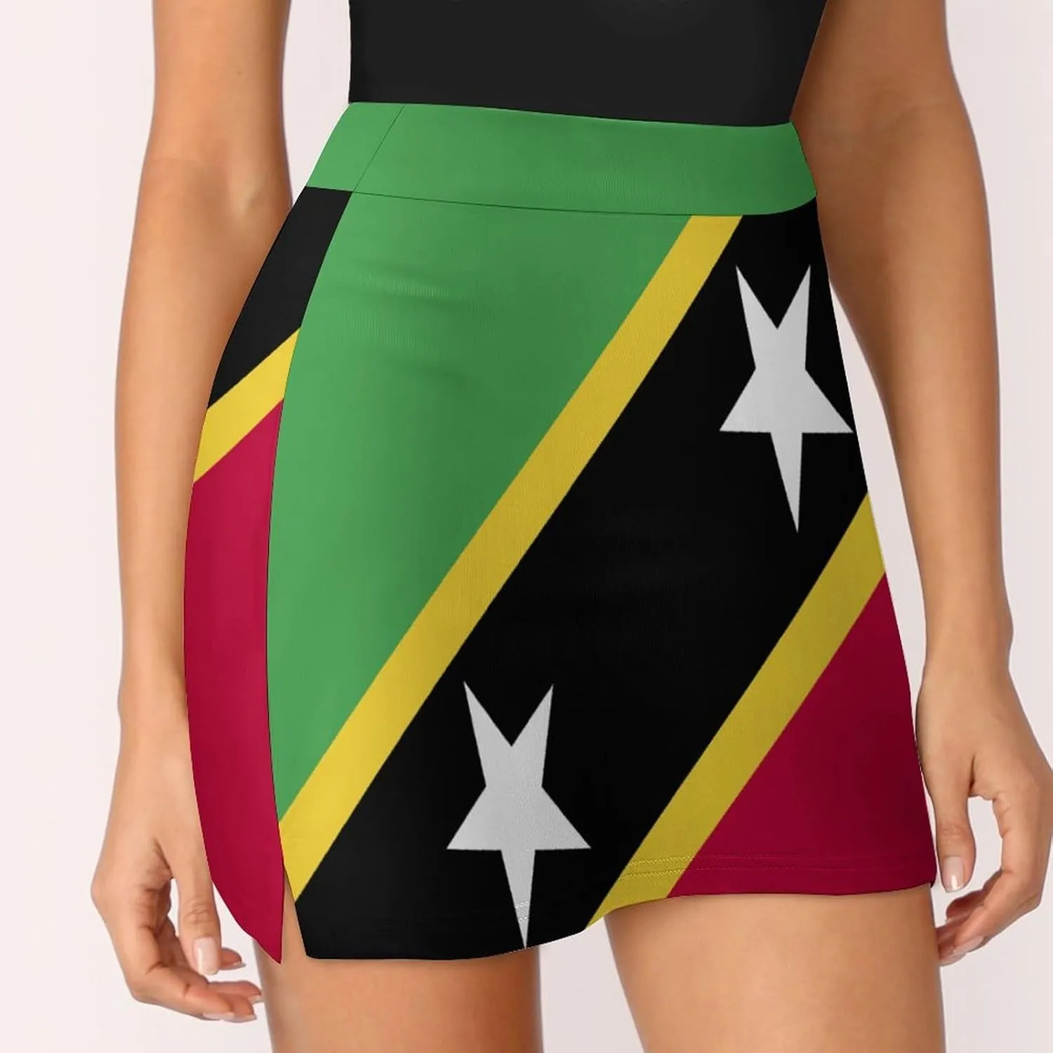 Fattyeery Women's Athletic Skorts Sri Lanka Flag Lightweight Skirts Inner Shorts with Pocket Tennis Workout Sports Skort
