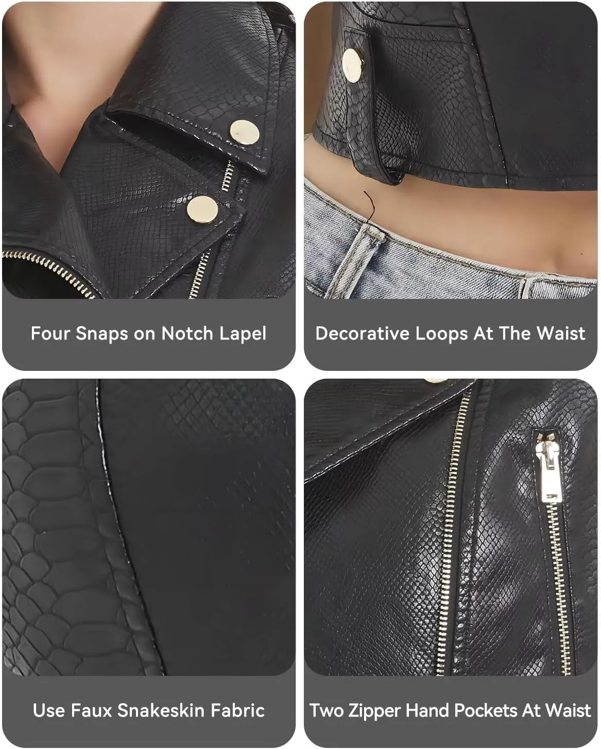 Faux Leather Vest For Women Zipper Cropped Sleeveless Biker Moto Slim PU Motorcycle Waistcoat