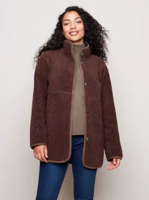 Faux Suede Sherpa Reversible Jacket [Coffee-C6229]