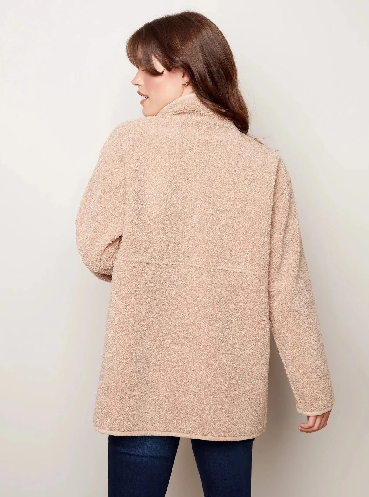 Faux Suede Sherpa Reversible Jacket [Oat-C6229]